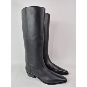 Reformation Women's Black Leather Dominque Knee High Boot Size 8